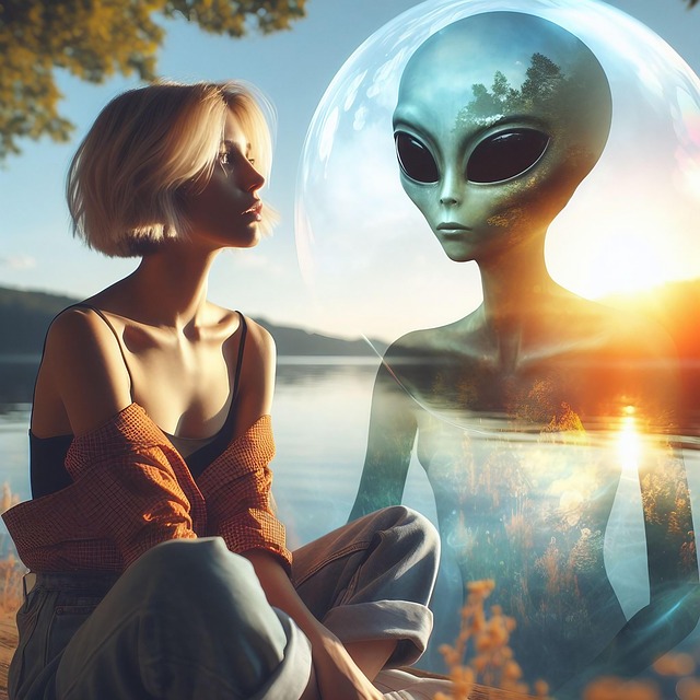 Free ai generated woman alien illustration
