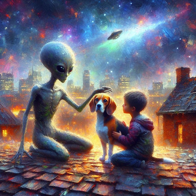 Free ai generated alien child illustration