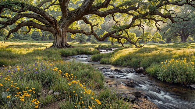Download free HD stock image of Ai Generated Stream Free ai generated stream forest illustration