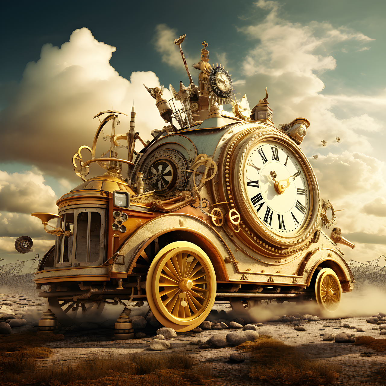 Download free HD stock image of Ai Generated Machine Free ai generated machine clock illustration
