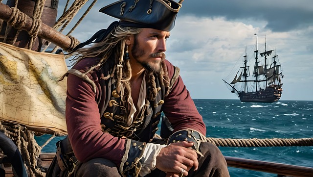 Free ai generated man pirate illustration