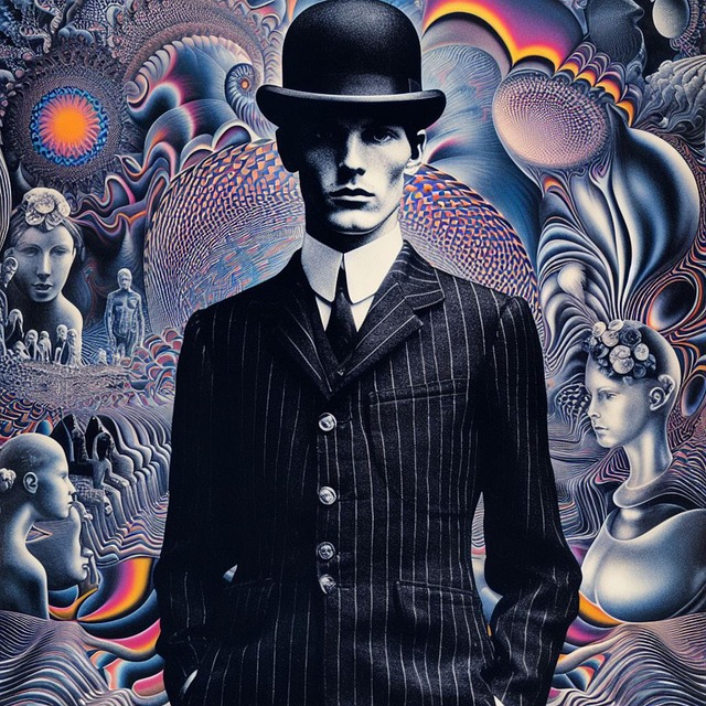 Free bowler hat hat psychedelic illustration