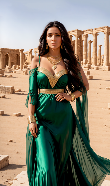 Free ai generated woman roman ruins illustration