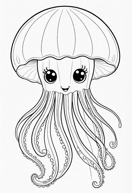 Free ai generated jellyfish aquatic creature illustration