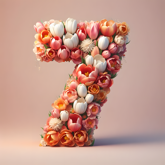 Free ai generated number flowers illustration