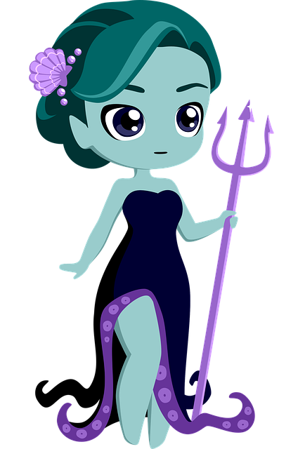 Free woman nature mermaid illustration