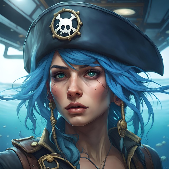 Free ai generated woman pirate illustration