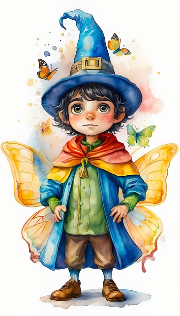 Free ai generated wizard boy illustration