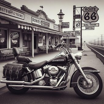 Ai Genereret, Motorcykel, Cyklist, Vej