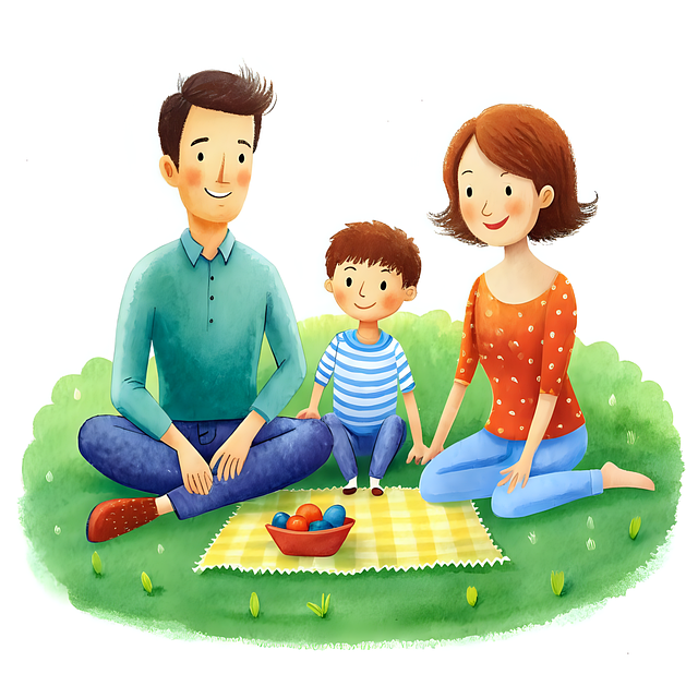 Download free HD stock image of Ai Generated Picnic Free ai generated picnic family illustration