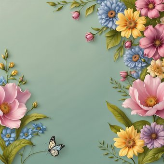 Ai Generado, Flores, Copia Espacio