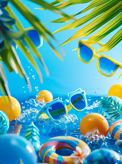 Free ai generated sunglasses nature illustration