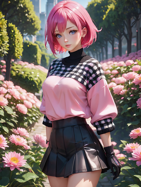 Free ai generated woman flowers illustration
