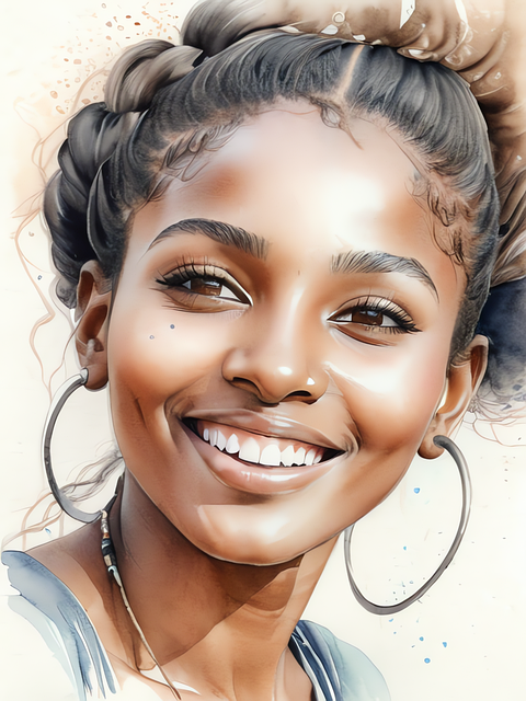 Free generated woman face illustration