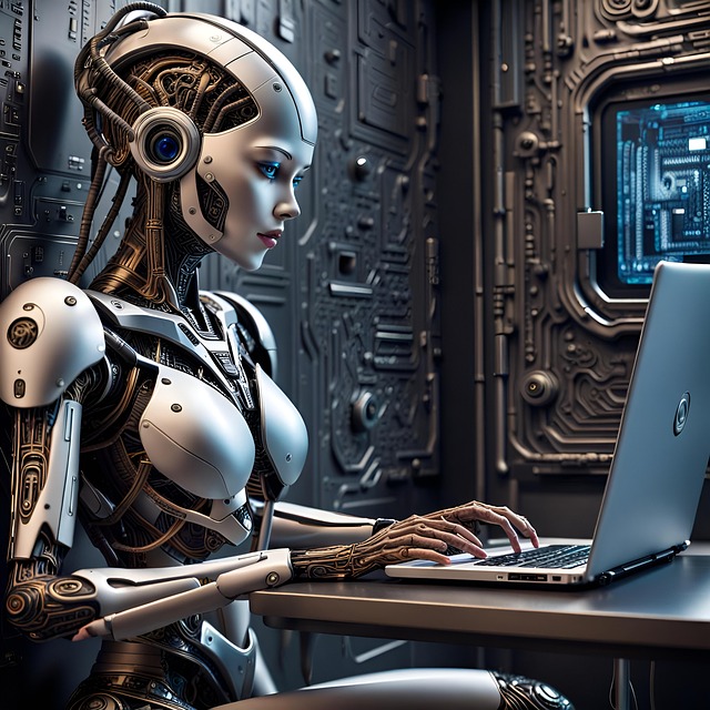 Free ai generated humanoid cyborg illustration