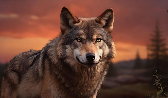 Download free HD stock image of Ai Generated Wolf Free ai generated wolf mammal illustration