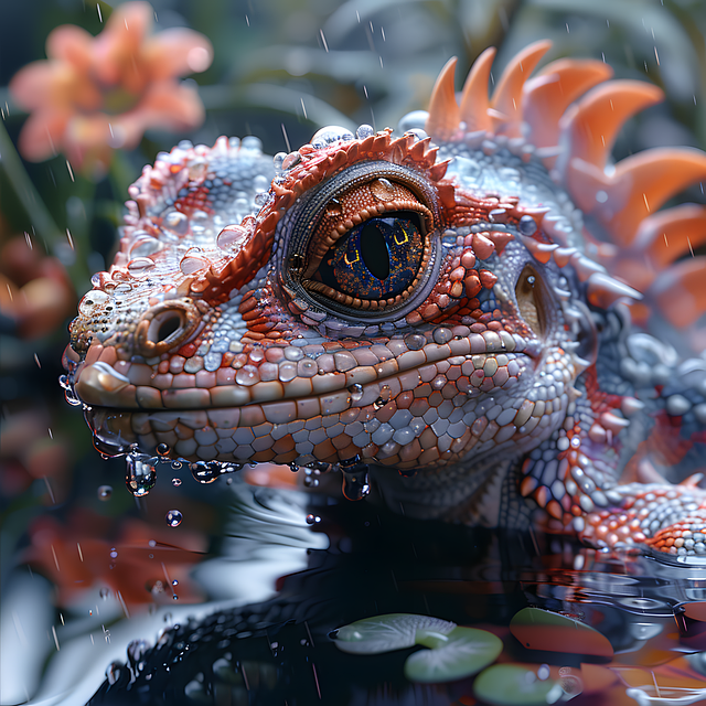 Download free HD stock image of Ai Generated Iguana Free ai generated iguana mystic illustration