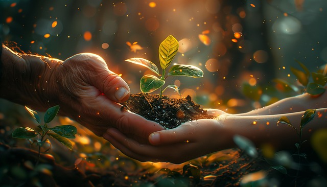 Free plant garden hands illustration