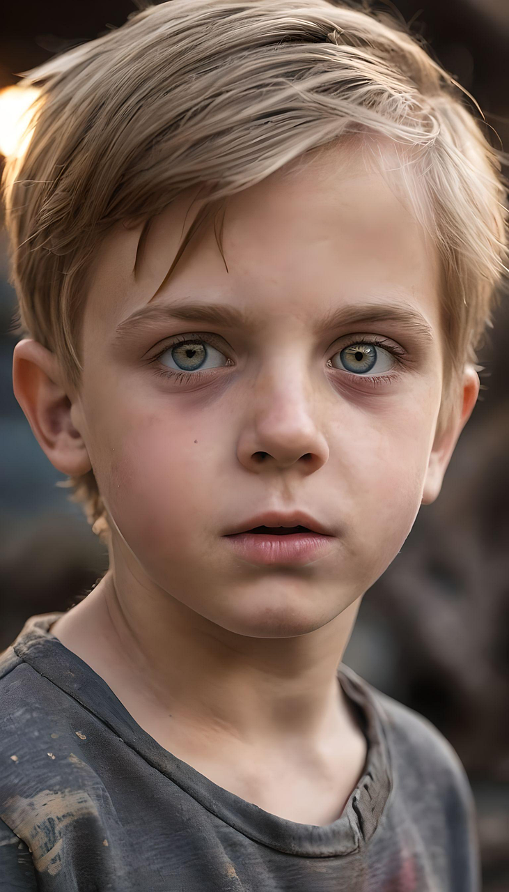 Free ai generated boy homeless illustration