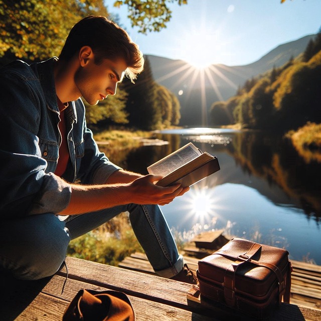 Free ai generated man bible illustration