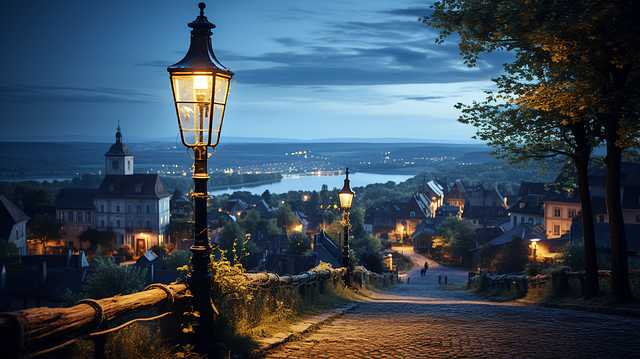 Download free HD stock image of Ai Generated Street Lamp Free ai generated street lamp alley illustration