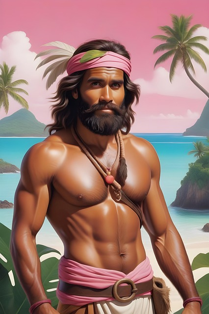 Free ai generated robinson crusoe shipwrecked illustration
