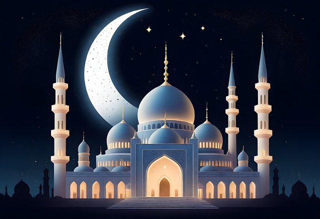 Download free HD stock image of Ai Generated Mosque Free ai generated mosque building illustration