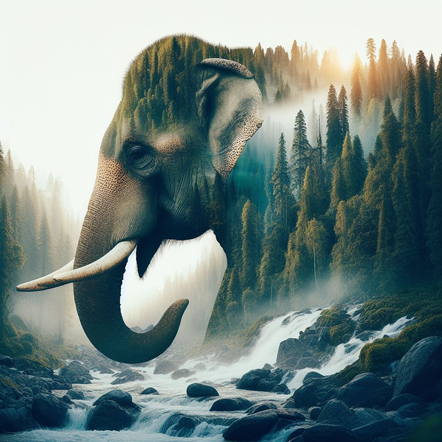 Free elephant forest nature illustration