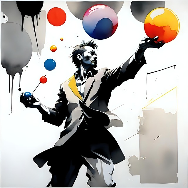 Free magician juggler concentration illustration