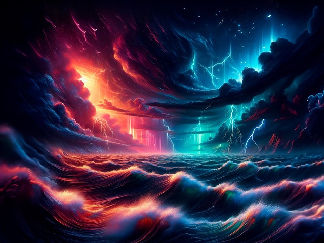Free ai generated storm lightning illustration
