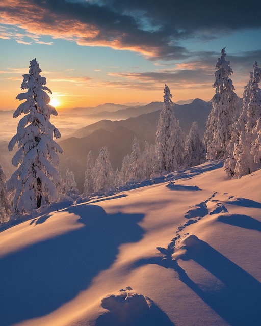 Neve, Sol, Pôr Do Sol, Alvorecer