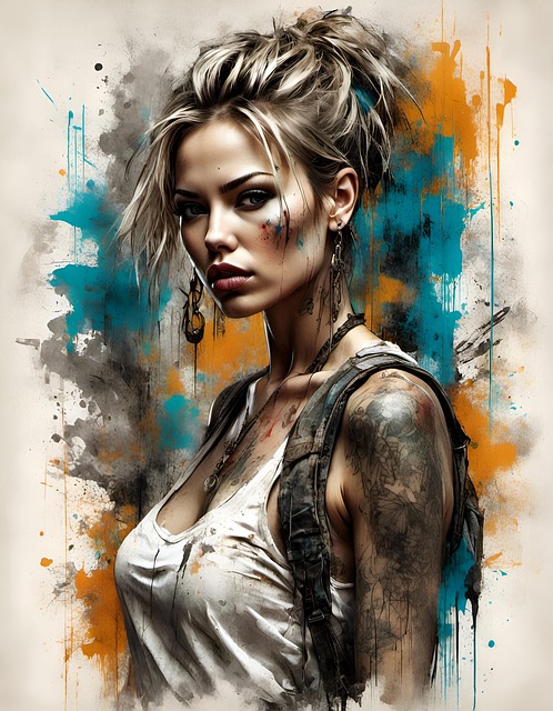 Free ai generated woman graffiti illustration