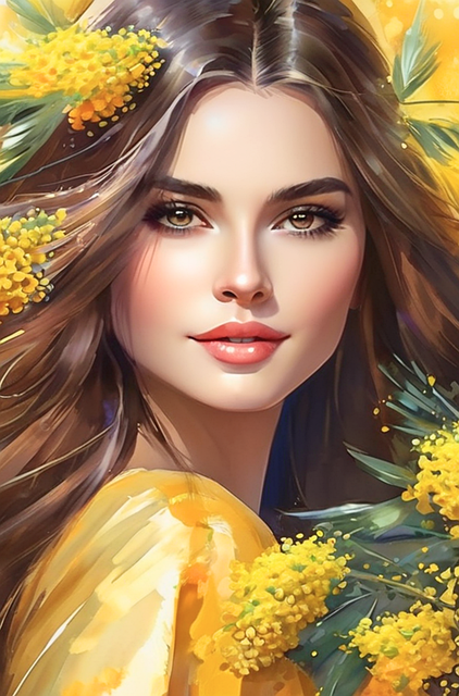 Free ai generated woman mimosas illustration