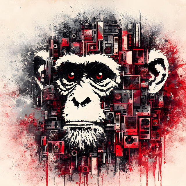 Ai Gerado, Gorila, Macaco, Pintura Em Pó