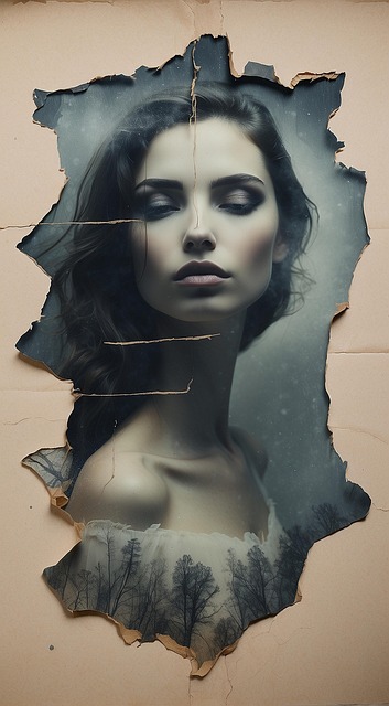Ai Generiert, Frau, Papier, Collage