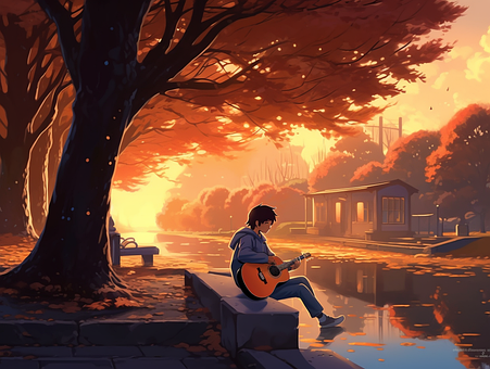 Homem, Lofi, Violão, Música, Macho, Lago