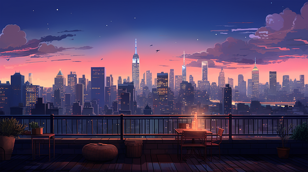 Ai Gerado, Lo-Fi, Paisagem Urbana, Noite