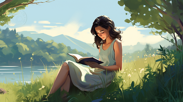 Garota, Lofi, Estude, Livro, Lendo, Ler