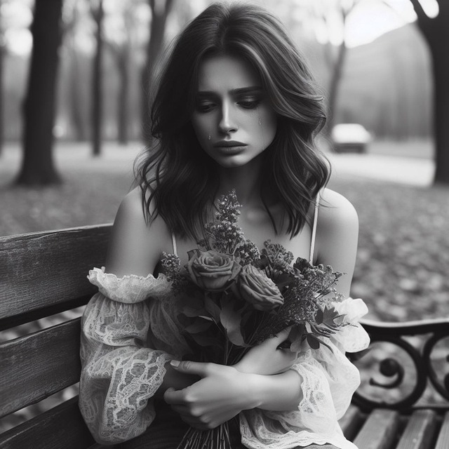 Free ai generated woman grieving illustration
