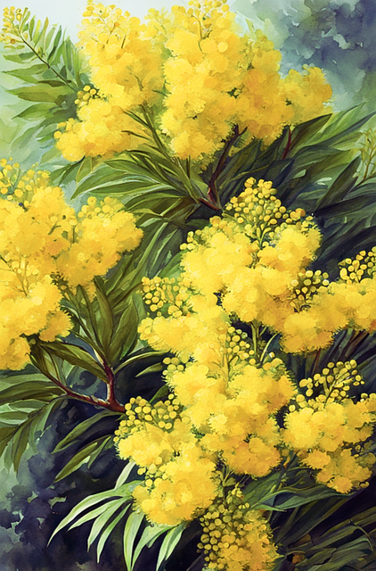 Free generated to flowers mimosa illustration