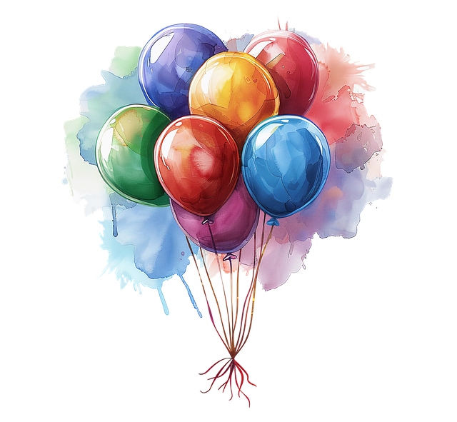 Free balloons sky party illustration