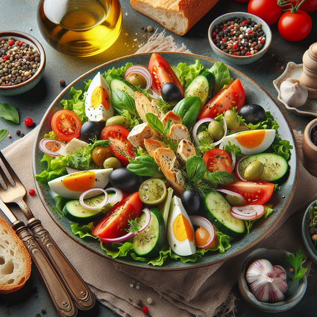 Download free HD stock image of Ai Generated Salad Free ai generated salad vegetables illustration