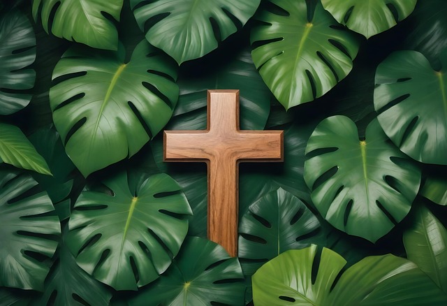 Download free HD stock image of Cross Leaves Free cross leaves jesus illustration