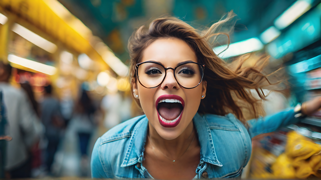 Free ai generated woman shopping illustration