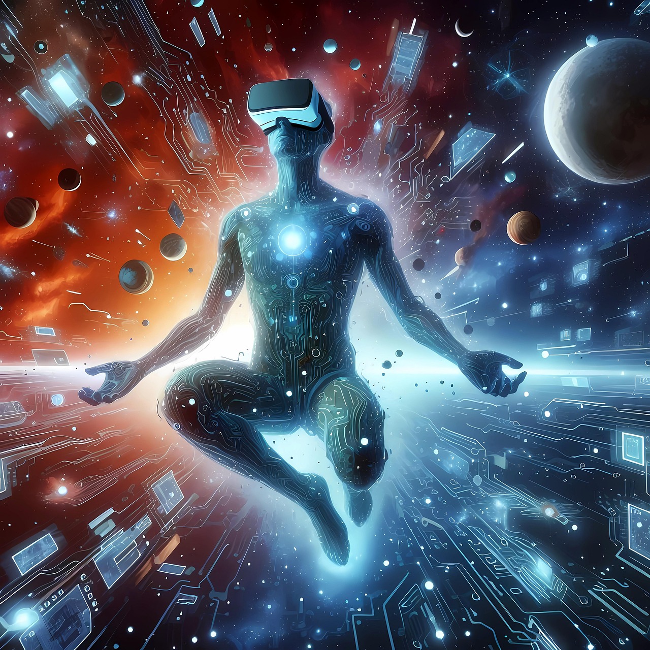 Download free HD stock image of Ai Generated Futuristic Free ai generated futuristic robot illustration