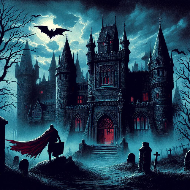 Free ai generated castle haunted illustration