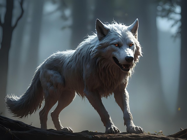 Free ai generated wolf animal illustration