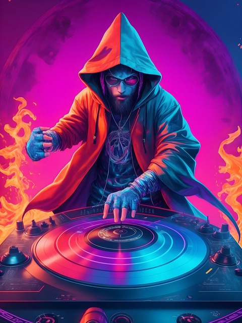 Free ai generated dj vinyl illustration