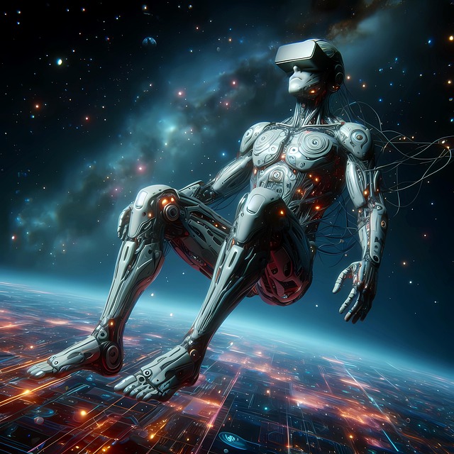 Futuristisk, Robot, Cyborg, Virtuel