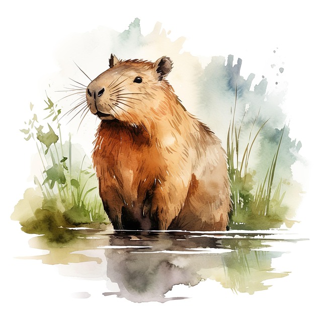 Free ai generated capybara animal illustration